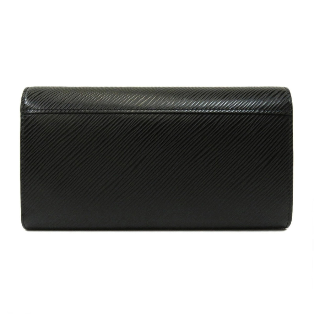 Louis Vuitton Long Leather Wallet coin Portefeuille Twist Epi purse Black